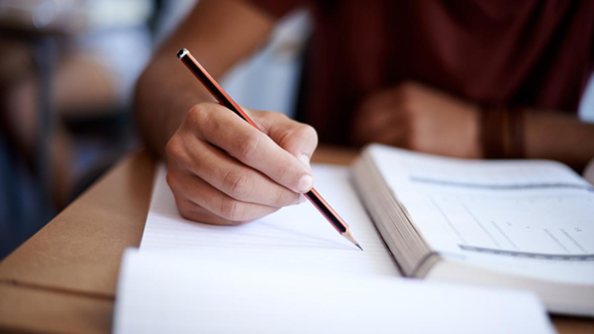 Student takes test